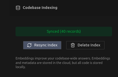Codebase Indexing Settings