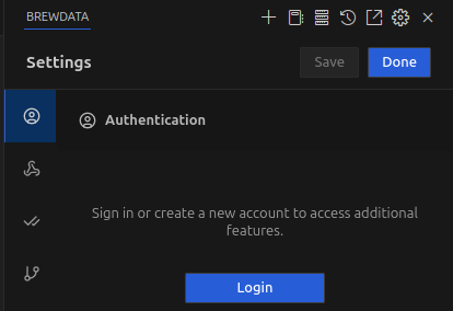 Login page