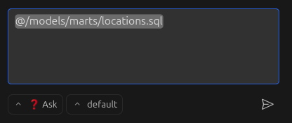 File mention example showing a file being referenced with @ and its contents appearing in the conversation