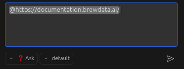 URL mention example showing website content being converted to Markdown in the chat