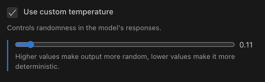 Temperature setting in brewdata settings panel