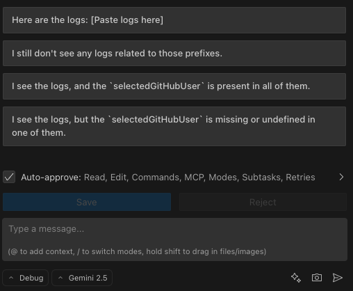 Example of brewdata asking a question with suggested response buttons below it