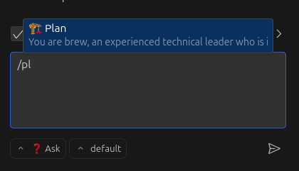 Using slash commands to switch modes