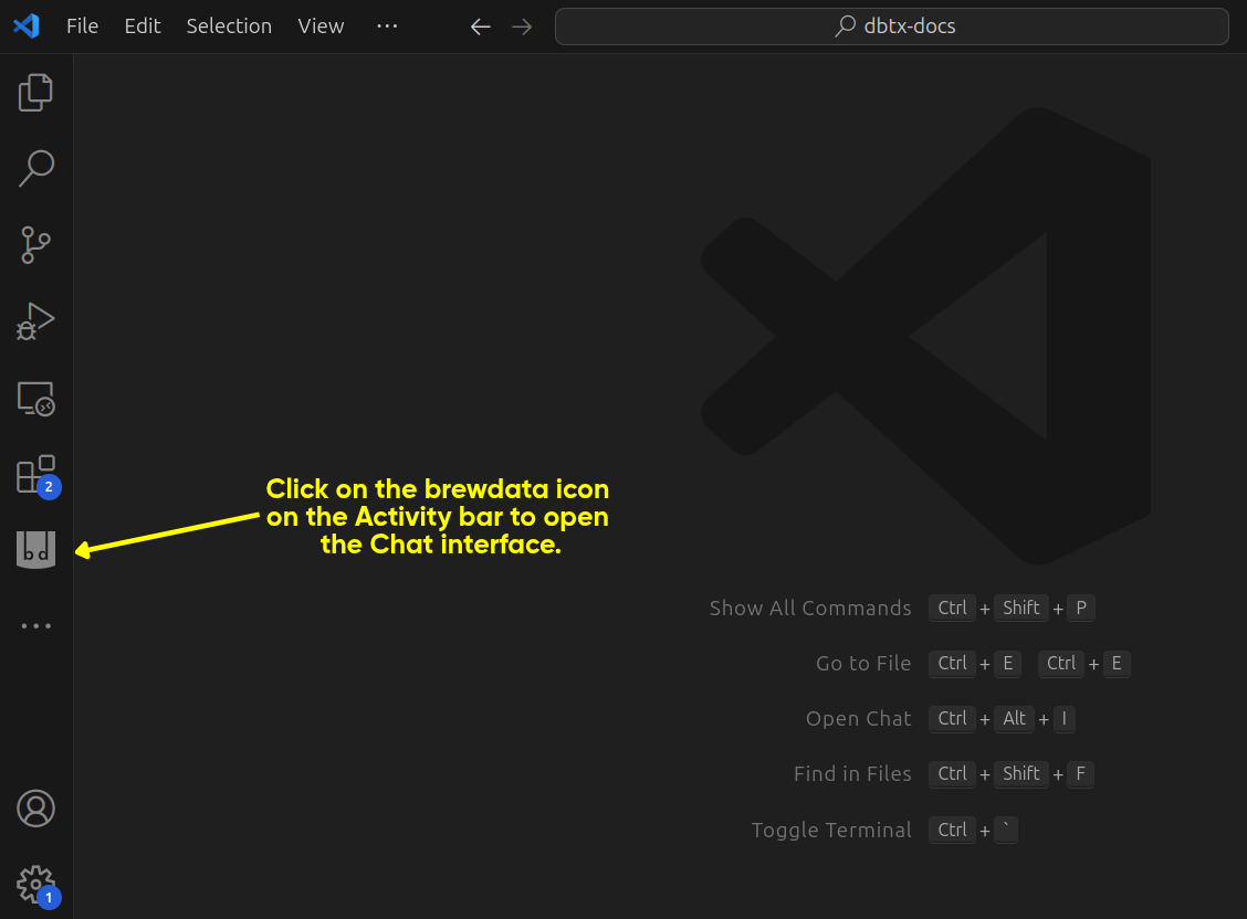 brewdata icon in VS Code Activity Bar