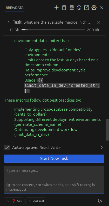 Final result of a completed task showing the iteration process